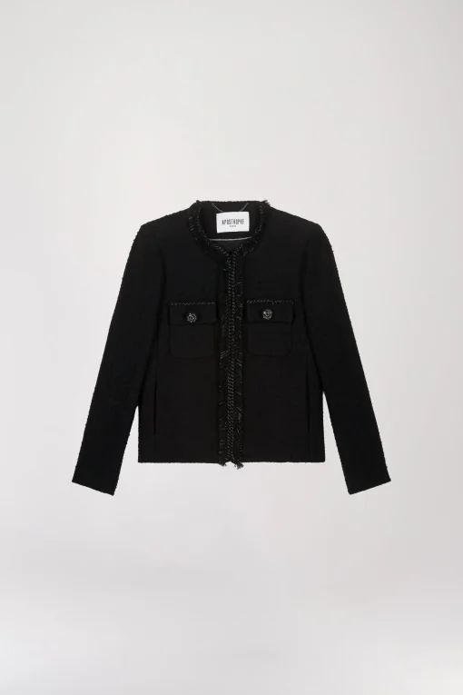 Veste en tweed noir