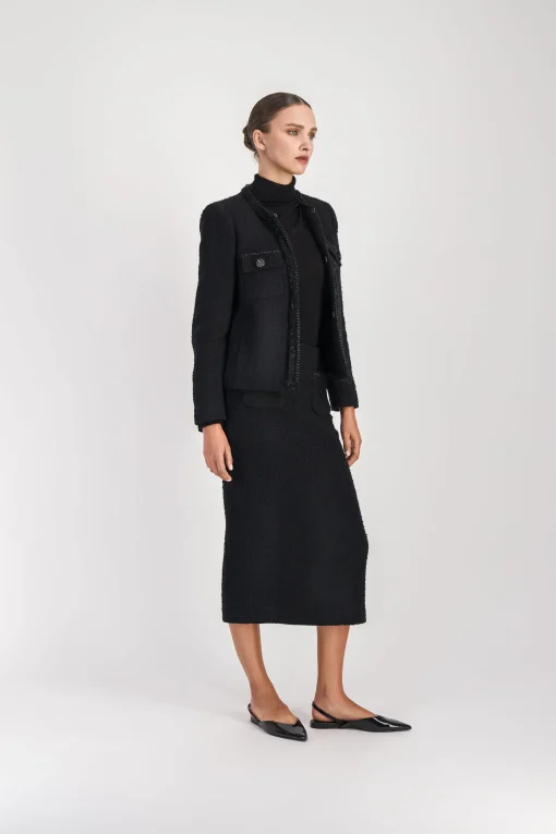 Veste en tweed noir