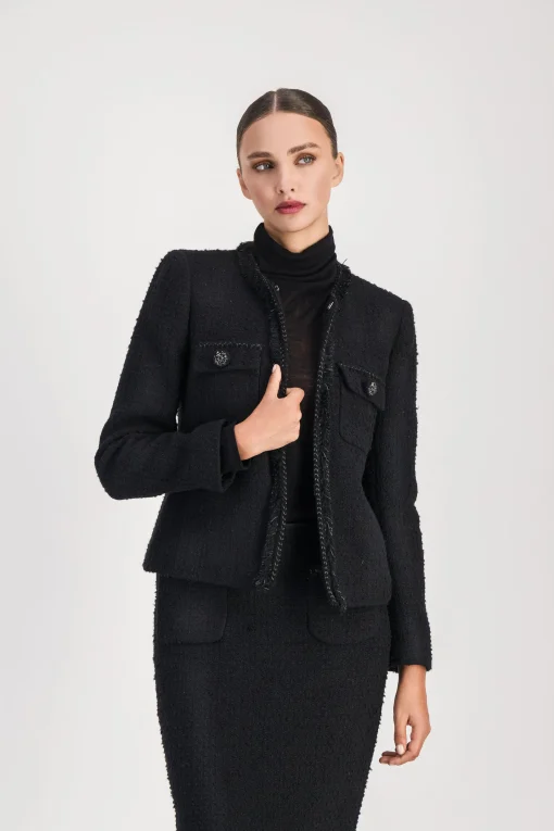 Veste en tweed noir