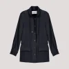 Veste fluide saharienne marine