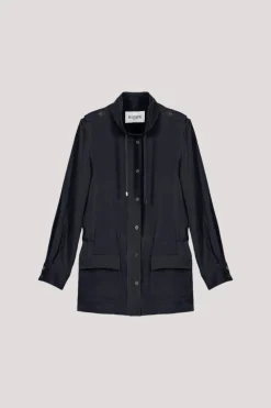 Veste fluide saharienne marine
