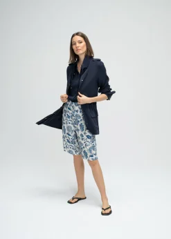 Veste fluide saharienne marine