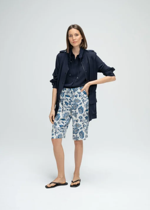 Veste fluide saharienne marine