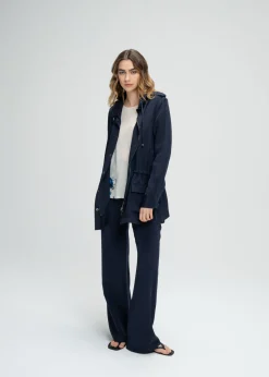 Veste fluide saharienne marine