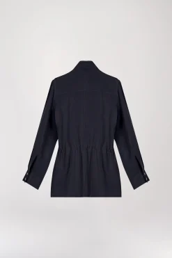 Veste fluide saharienne marine