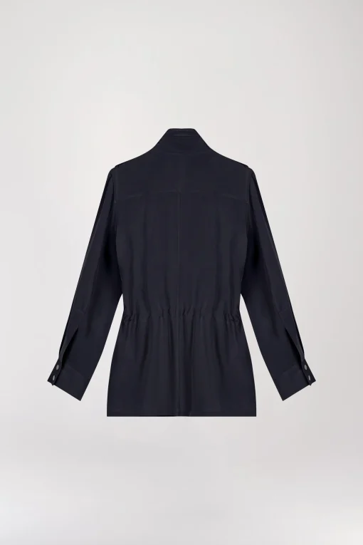 Veste fluide saharienne marine