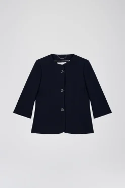 Veste marine avec boutons oeillet