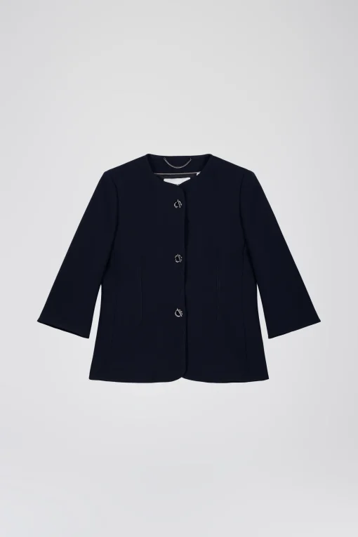 Veste marine avec boutons oeillet
