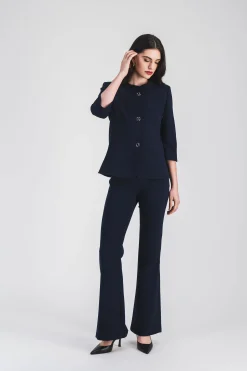Veste marine avec boutons oeillet
