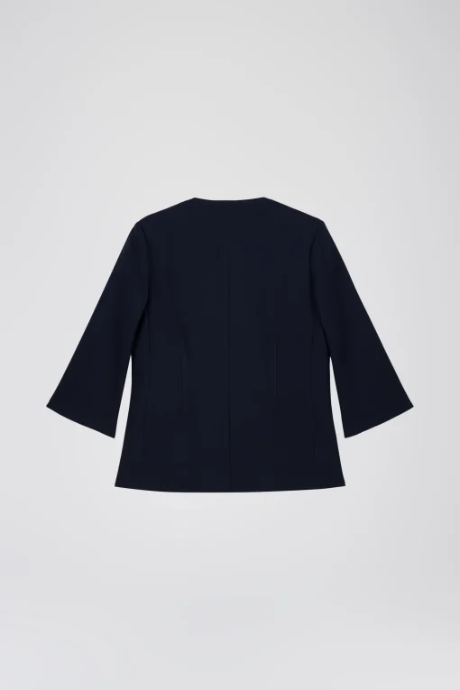 Veste marine avec boutons oeillet
