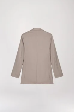 Veste Oversize Taupe moyen à Col Tailleur