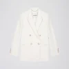 Veste taileur croisée 4 boutons en blanc optique