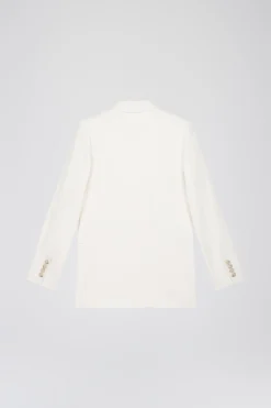 Veste taileur croisée 4 boutons en blanc optique