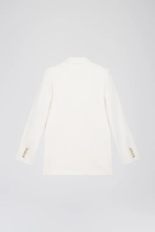 Veste taileur croisée 4 boutons en blanc optique