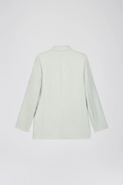 Veste taileur croisée 6 boutons en vert d'eau