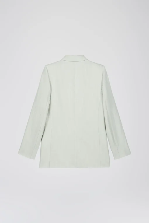 Veste taileur croisée 6 boutons en vert d'eau