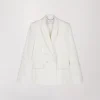 Veste tailleur croisée cintrée blanc