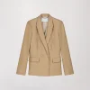 Veste tailleur croisée cintrée beige