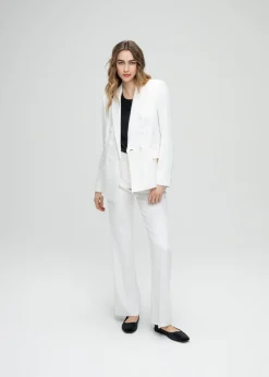 Veste tailleur croisée cintrée blanc