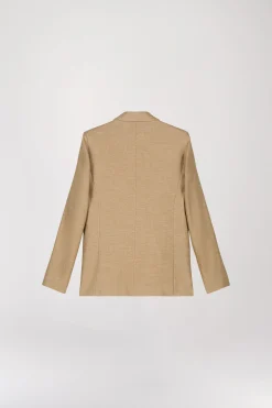 Veste tailleur croisée cintrée beige