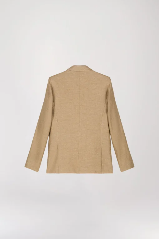Veste tailleur croisée cintrée beige