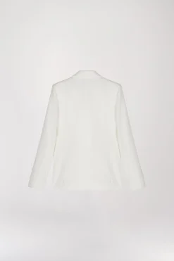 Veste tailleur croisée cintrée blanc