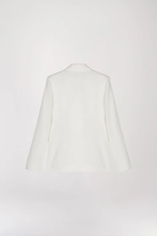 Veste tailleur croisée cintrée blanc